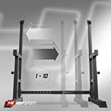 Hop-Sport Langhantelständer - Verstellbares Squat Rack für Krafttraining Zuhause, bis 400 kg Belastbarkeit, Ideal für Kn