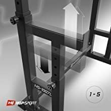 Hop-Sport Langhantelständer - Verstellbares Squat Rack für Krafttraining Zuhause, bis 400 kg Belastbarkeit, Ideal für Kn