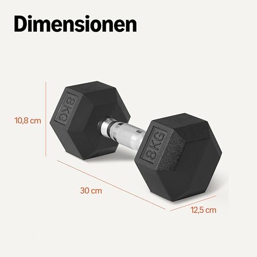 Amazon Basics Gummi Ummantelte Sechskant-Hantel-Set – Umweltfreundlich und nachhaltig für Home-Workout
