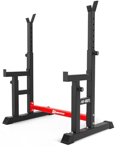 Hop-Sport Langhantelständer - Verstellbares Squat Rack für Krafttraining Zuhause, bis 400 kg Belastbarkeit, Ideal für Kn