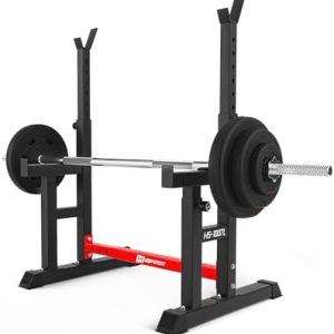 Hop-Sport Langhantelständer - Verstellbares Squat Rack für Krafttraining Zuhause, bis 400 kg Belastbarkeit, Ideal für Kn