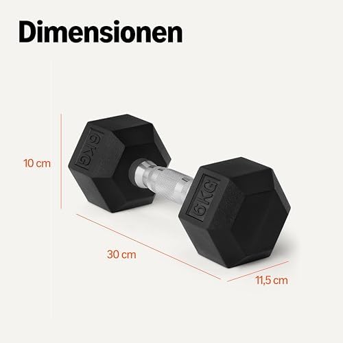 Amazon Basics Gummi Ummantelte Sechskant-Hantel-Set – Umweltfreundlich und nachhaltig für Home-Workout