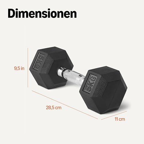 Amazon Basics Gummi Ummantelte Sechskant-Hantel-Set – Umweltfreundlich und nachhaltig für Home-Workout