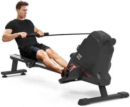 Neezee Rudergerät für zuhause – Magnetisches Rudergerät mit 16 Widerstandsstufen, leise und platzsparend mit LCD-Monitor