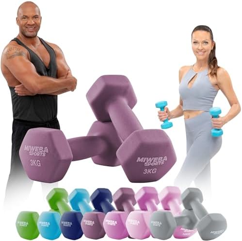 Miweba Sports Neopren Hantelset NKH100 | Profi Kurzhanteln 0.5-10.0 Kg für effektives Training zuhause