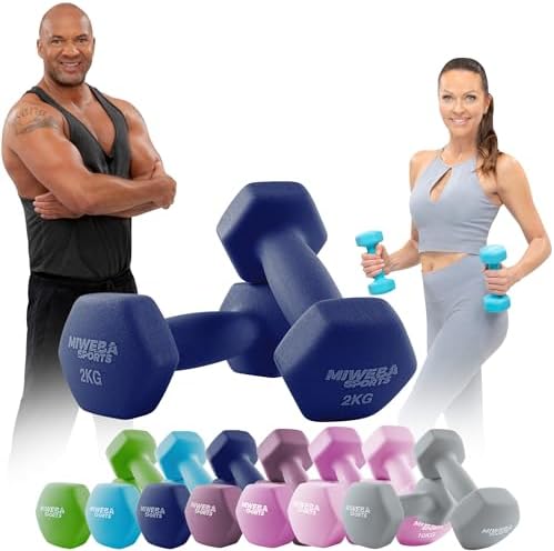 Miweba Sports Neopren Hantelset NKH100 | Profi Kurzhanteln 0.5-10.0 Kg für effektives Training zuhause