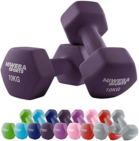 Miweba Sports Neopren Hantelset NKH100 | Profi Kurzhanteln 0.5-10.0 Kg für effektives Training zuhause