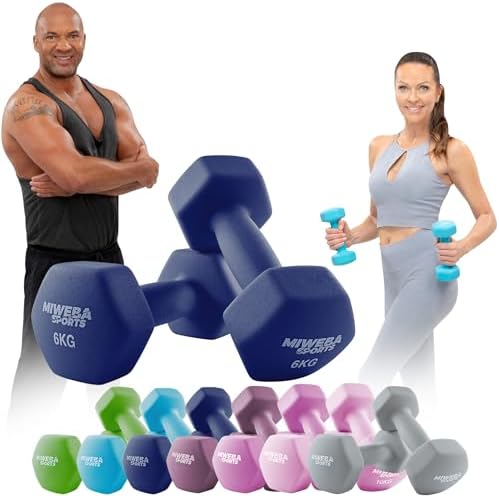 Miweba Sports Neopren Hantelset NKH100 | Profi Kurzhanteln 0.5-10.0 Kg für effektives Training zuhause