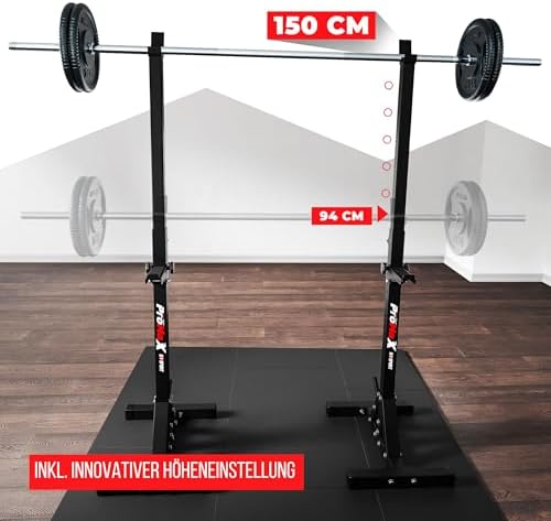 K-Sport: Verstärkter Squat Rack für bis zu 250 kg – Höhenverstellbarer Hantelständer für effektives Muskeltraining zuhau