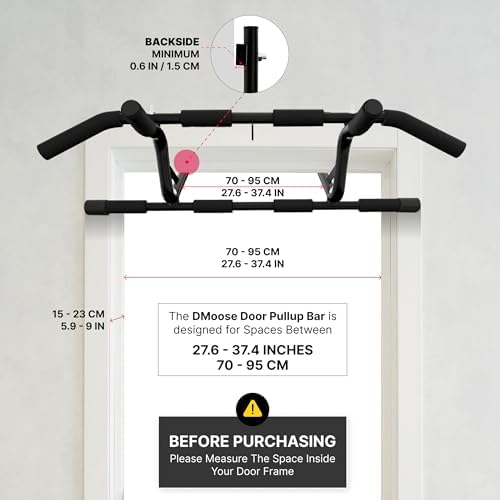 DMoose Klimmzugstange für Tür – 158,8 kg Tragkraft, ideal für Heimfitness & Krafttraining
