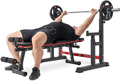 Hop-Sport Langhantelständer - Verstellbares Squat Rack für Krafttraining Zuhause, bis 400 kg Belastbarkeit, Ideal für Kn