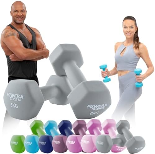 Miweba Sports Neopren Hantelset NKH100 | Profi Kurzhanteln 0.5-10.0 Kg für effektives Training zuhause