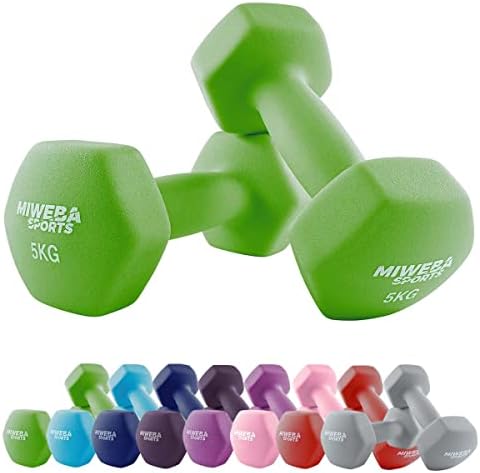 Miweba Sports Neopren Hantelset NKH100 | Profi Kurzhanteln 0.5-10.0 Kg für effektives Training zuhause