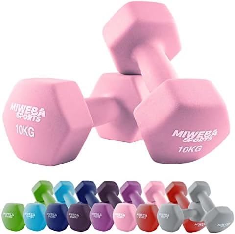 Miweba Sports Neopren Hantelset NKH100 | Profi Kurzhanteln 0.5-10.0 Kg für effektives Training zuhause