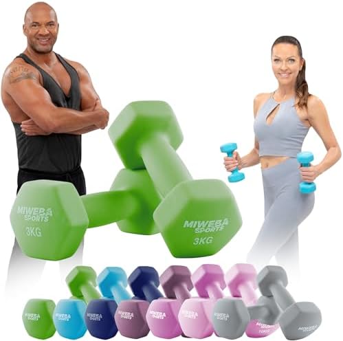 Miweba Sports Neopren Hantelset NKH100 | Profi Kurzhanteln 0.5-10.0 Kg für effektives Training zuhause