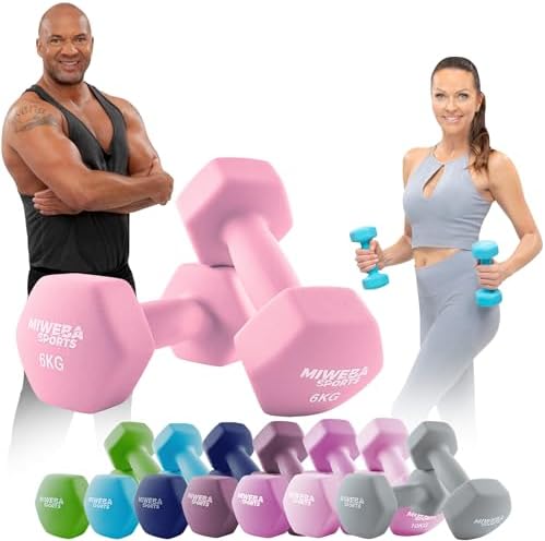 Miweba Sports Neopren Hantelset NKH100 | Profi Kurzhanteln 0.5-10.0 Kg für effektives Training zuhause