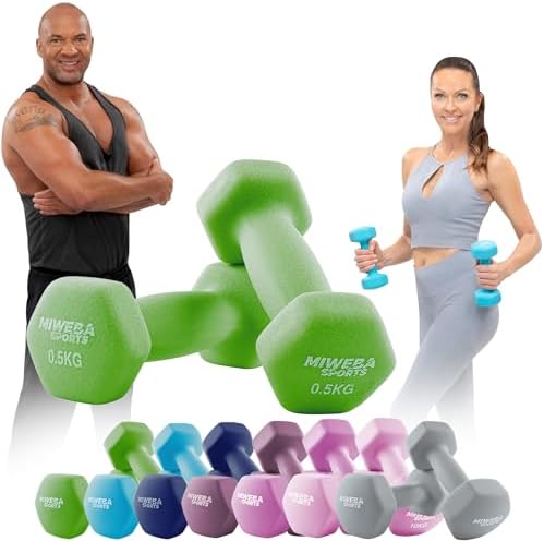 Miweba Sports Neopren Hantelset NKH100 | Profi Kurzhanteln 0.5-10.0 Kg für effektives Training zuhause