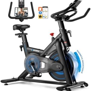 Wenoker Heimtrainer Fahrrad mit App – Leises Ergometer für Indoor Fitness, bis 160KG, ideal für Kardio-Training zu Hause