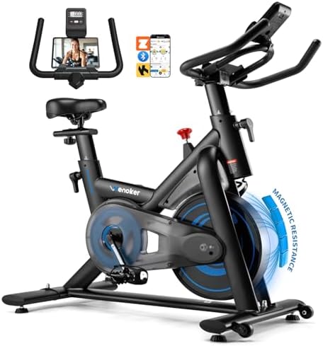 Wenoker Heimtrainer Fahrrad mit App – Leises Ergometer für Indoor Fitness, bis 160KG, ideal für Kardio-Training zu Hause