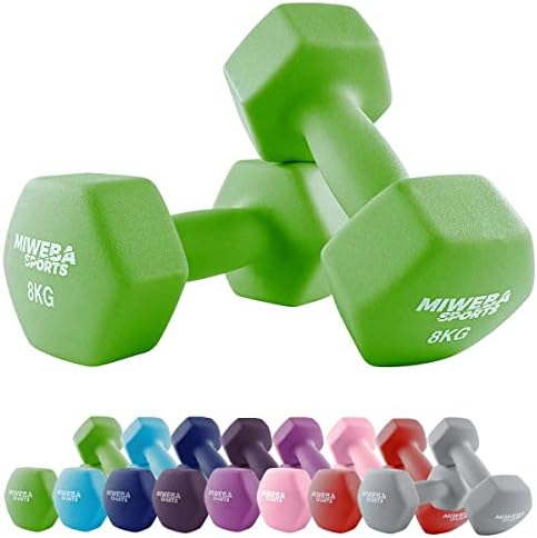 Miweba Sports Neopren Hantelset NKH100 | Profi Kurzhanteln 0.5-10.0 Kg für effektives Training zuhause