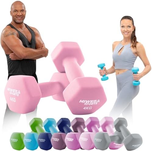 Miweba Sports Neopren Hantelset NKH100 | Profi Kurzhanteln 0.5-10.0 Kg für effektives Training zuhause