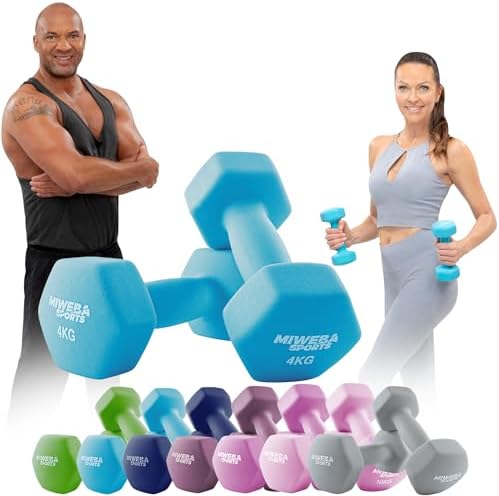 Miweba Sports Neopren Hantelset NKH100 | Profi Kurzhanteln 0.5-10.0 Kg für effektives Training zuhause