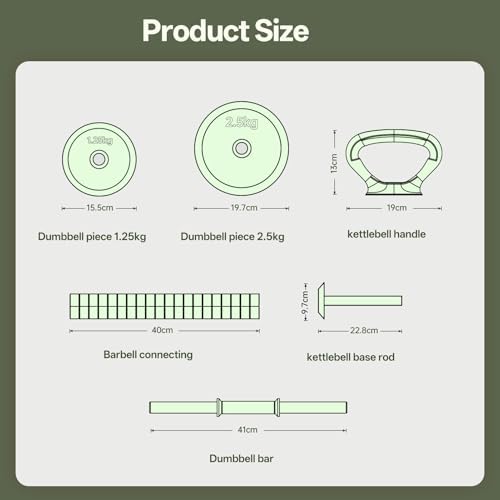 PASYOU Hantelset Verstellbar 20kg 4 in 1 - Flexibles Fitnessgerät für Heimtraining, Kurzhantel & Langhantel für vielfält