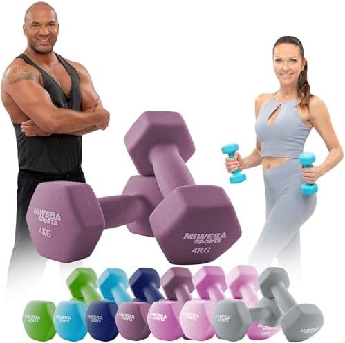 Miweba Sports Neopren Hantelset NKH100 | Profi Kurzhanteln 0.5-10.0 Kg für effektives Training zuhause
