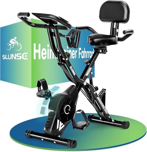 2025 Neu 5-in-1 Hometrainer Fahrrad - Klappbares Ergometer mit 16 Stufen, extra leise für effektives Indoor-Kardio-Train
