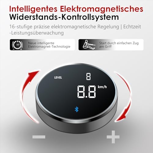 Wenoker Rudergerät für Zuhause – Magnetisches, leises Cardio Rudergerät mit APP, LCD-Display & 32 Widerstandsstufen, 160