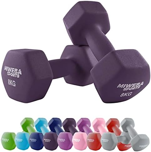 Miweba Sports Neopren Hantelset NKH100 | Profi Kurzhanteln 0.5-10.0 Kg für effektives Training zuhause