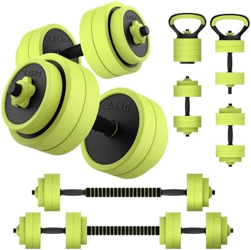 PASYOU Hantelset Verstellbar 20kg 4 in 1 - Flexibles Fitnessgerät für Heimtraining, Kurzhantel & Langhantel für vielfält