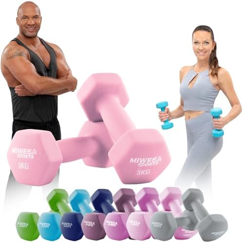 Miweba Sports Neopren Hantelset NKH100 | Profi Kurzhanteln 0.5-10.0 Kg für effektives Training zuhause