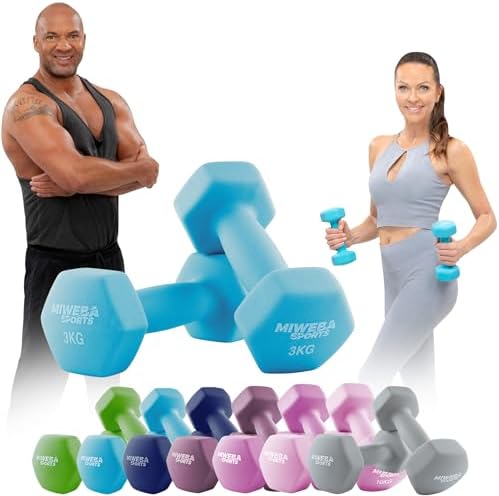 Miweba Sports Neopren Hantelset NKH100 | Profi Kurzhanteln 0.5-10.0 Kg für effektives Training zuhause