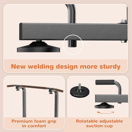 RELIFE Power Tower - Höhenverstellbares Multifunktions-Fitnessgerät für Zuhause | Klimmzüge, Dips & Liegestütze (Grau)