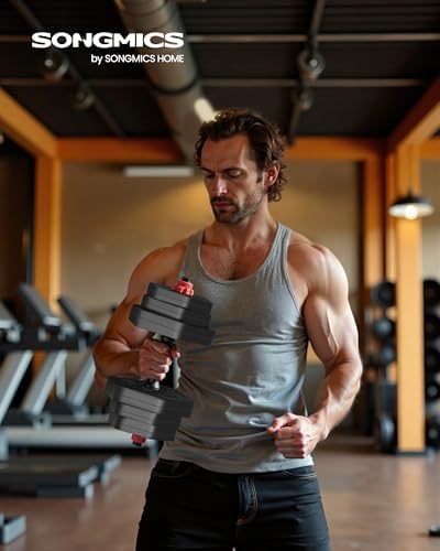 SONGMICS Hantelset 10-40 kg, Hexagon Hanteln mit Verbindungsstange für effektives Home-Workout und Fitnesstraining