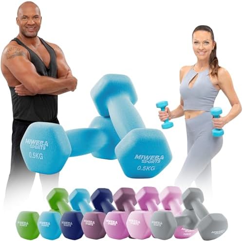 Miweba Sports Neopren Hantelset NKH100 | Profi Kurzhanteln 0.5-10.0 Kg für effektives Training zuhause