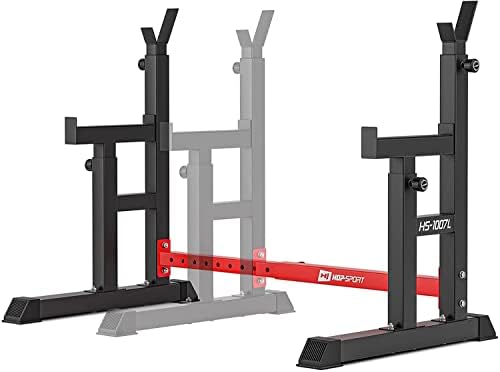 Hop-Sport Langhantelständer - Verstellbares Squat Rack für Krafttraining Zuhause, bis 400 kg Belastbarkeit, Ideal für Kn