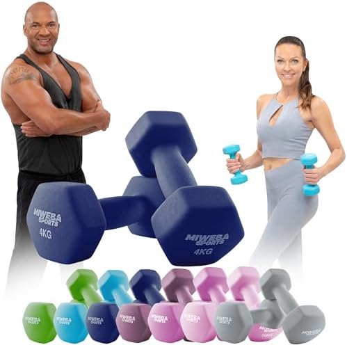 Miweba Sports Neopren Hantelset NKH100 | Profi Kurzhanteln 0.5-10.0 Kg für effektives Training zuhause
