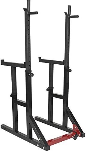 GORILLA SPORTS® Kniebeugenständer mit verstellbarem Langhantel Set 30kg & Dip-Griffen für gezielte Muskeltraining Zuhaus