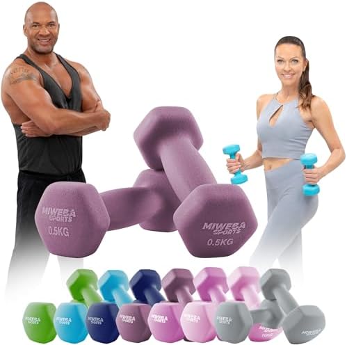 Miweba Sports Neopren Hantelset NKH100 | Profi Kurzhanteln 0.5-10.0 Kg für effektives Training zuhause