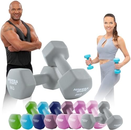 Miweba Sports Neopren Hantelset NKH100 | Profi Kurzhanteln 0.5-10.0 Kg für effektives Training zuhause