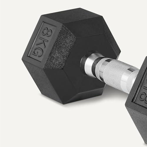 Amazon Basics Gummi Ummantelte Sechskant-Hantel-Set – Umweltfreundlich und nachhaltig für Home-Workout