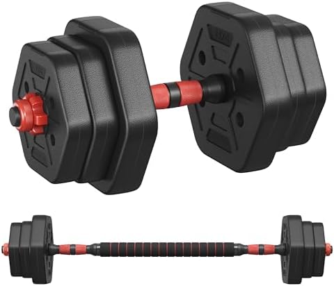 SONGMICS Hantelset 10-40 kg, Hexagon Hanteln mit Verbindungsstange für effektives Home-Workout und Fitnesstraining