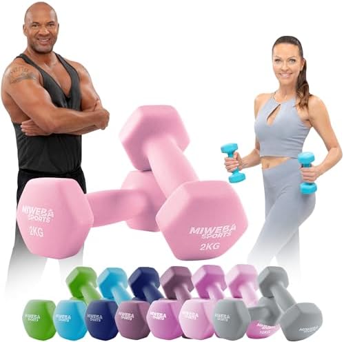 Miweba Sports Neopren Hantelset NKH100 | Profi Kurzhanteln 0.5-10.0 Kg für effektives Training zuhause