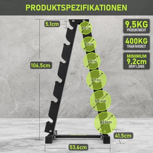 HantelRack Premium - Strapazierfähiger Hantelständer mit 5-Tier für effizientes Krafttraining Zuhause