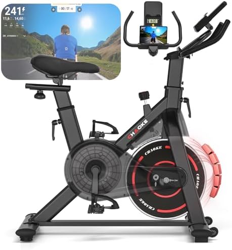 CHAOKE Heimtrainer Fahrrad mit APP – Leises Ergometer mit stufenlosem Magnetsystem, ideal für Indoor Fitness zuhause bis