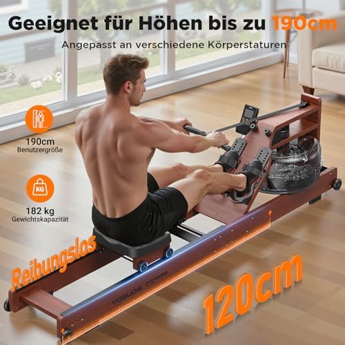 YOSUDA Rudergerät für Zuhause – Ultraleise Magnetmaschine mit 16 Widerstandsstufen, APP & LCD, platzsparend und bis 160k