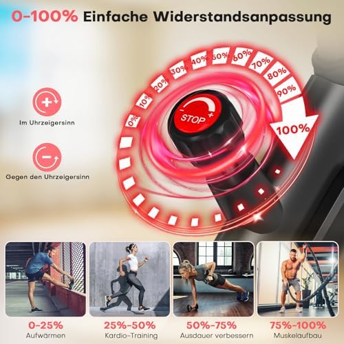 CHAOKE Heimtrainer Fahrrad mit APP – Leises Ergometer mit stufenlosem Magnetsystem, ideal für Indoor Fitness zuhause bis