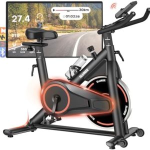 Heimtrainer Fahrrad mit App - Leises Ergometer für Indoor Fitness bis 160KG mit verbessertem LCD-Monitor